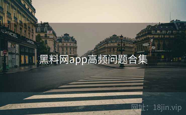 黑料网app高频问题合集