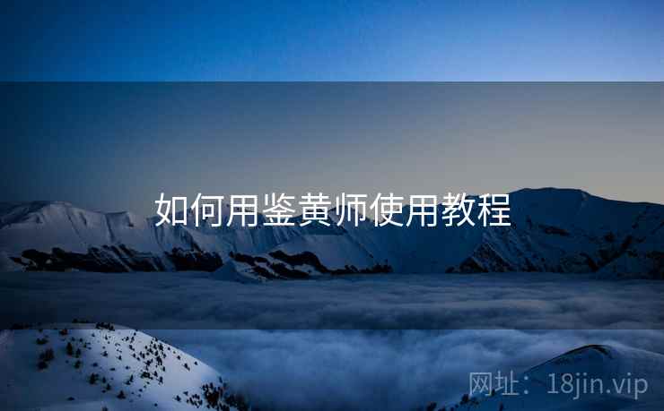 如何用鉴黄师使用教程