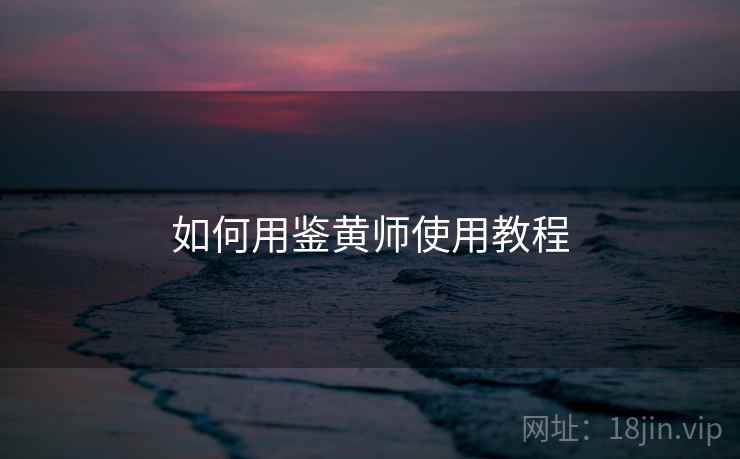 如何用鉴黄师使用教程