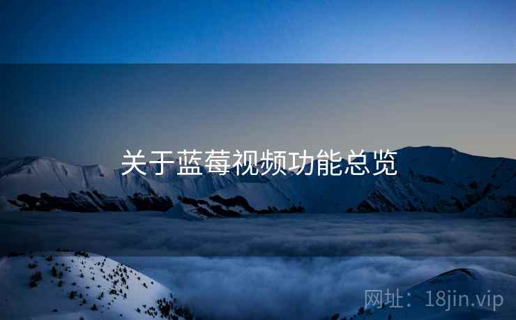 关于蓝莓视频功能总览